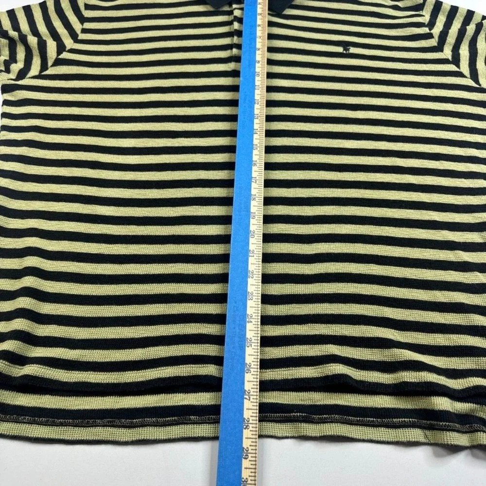 Polo Ralph‎ Lauren Loose Knit Shirt Mens XXL Yellow Black Striped Short Sleeve